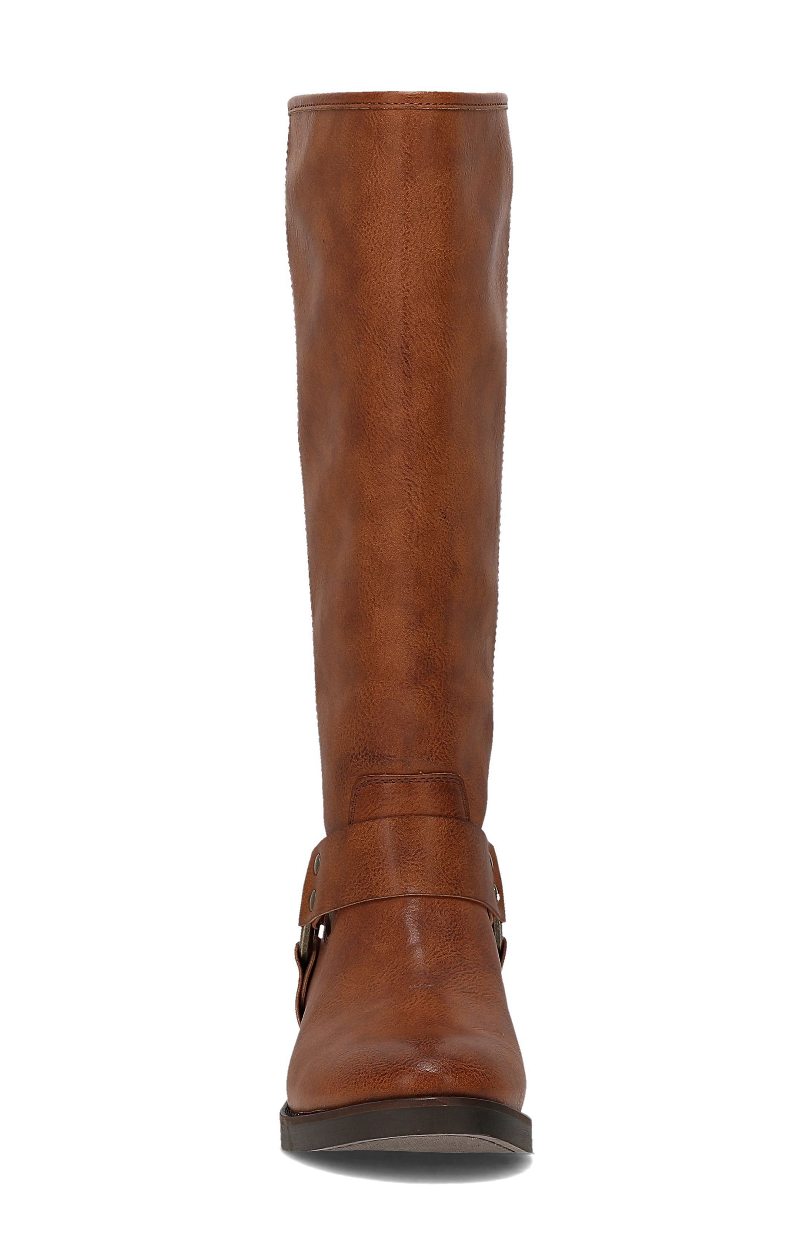 Kellie Harness Faux Leather Tall Boot, Alternate, color, COGNAC