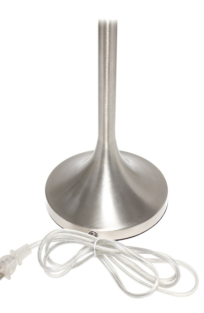 LALIA HOME Brushed Nickel Tapered Table Lamp with Black Fabric Drum Shade, Alternate, color,