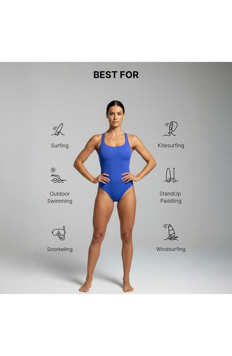 Wallien Nerida Scoop Neck Swimsuit - Women's, Alternate, color, Blue