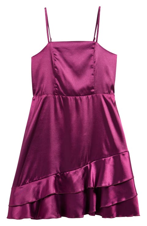 Kids' Ruffle Satin Dress (Big Kid)