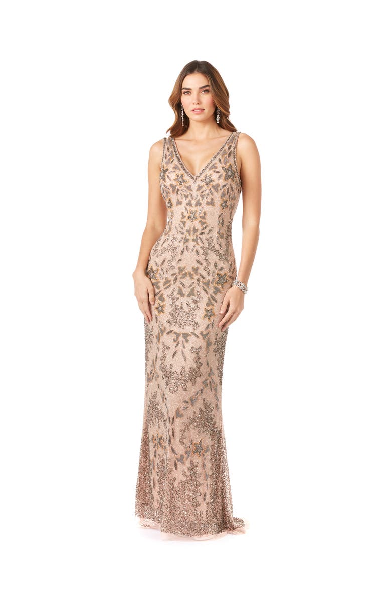 LARA New York Stylish Cowl Draped Back Dress, Main, color, Blush