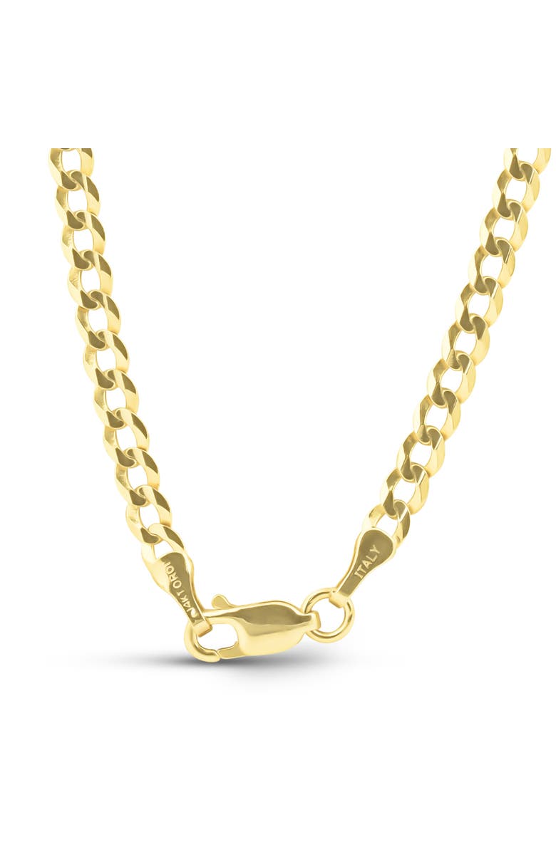 Bliss Diamond Mens Solid 14k Gold 22" Curb Chain With Lobster Clasp 8.5 grams 3mm, Alternate, color, 14K Yellow Gold