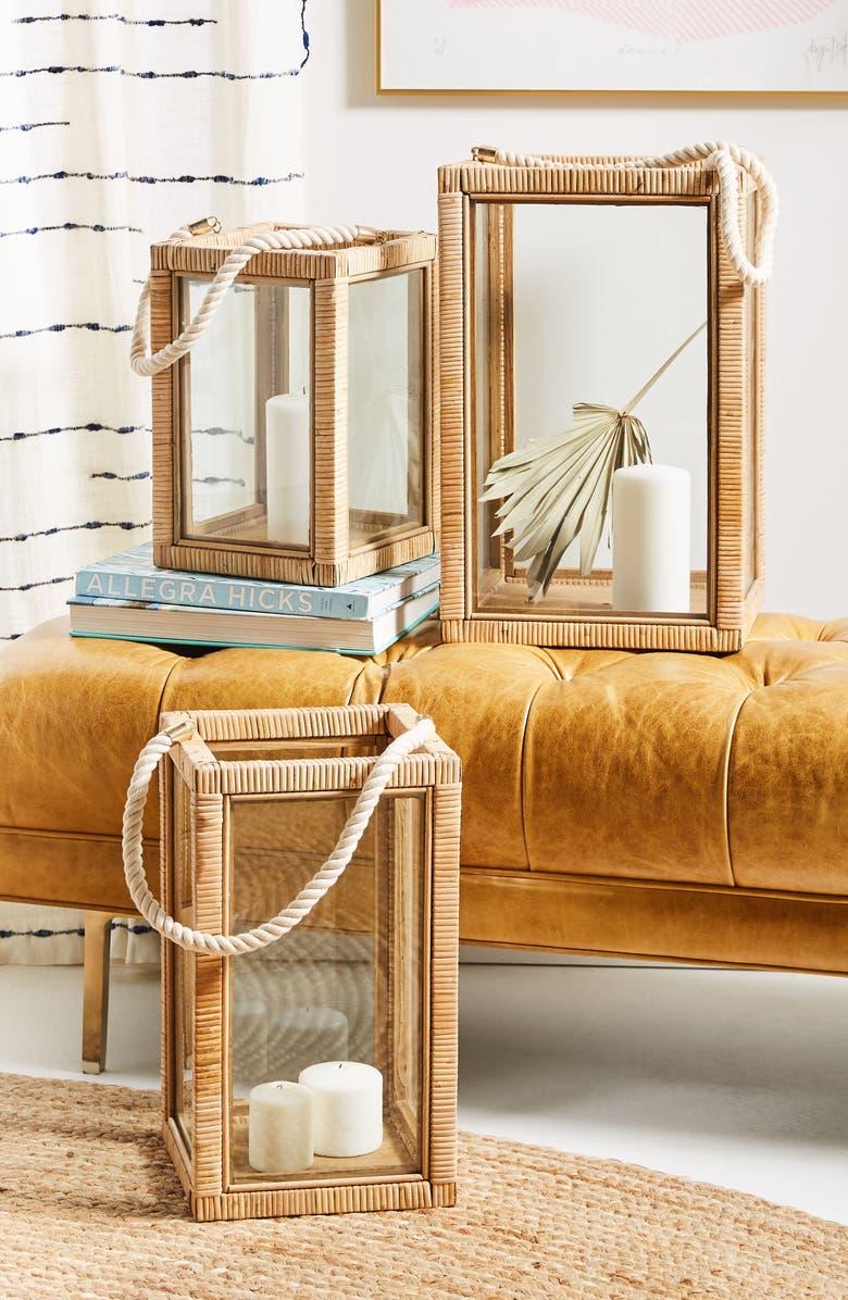 Anthropologie Home Anthropologie Issa Rattan Lantern, Alternate, color, 