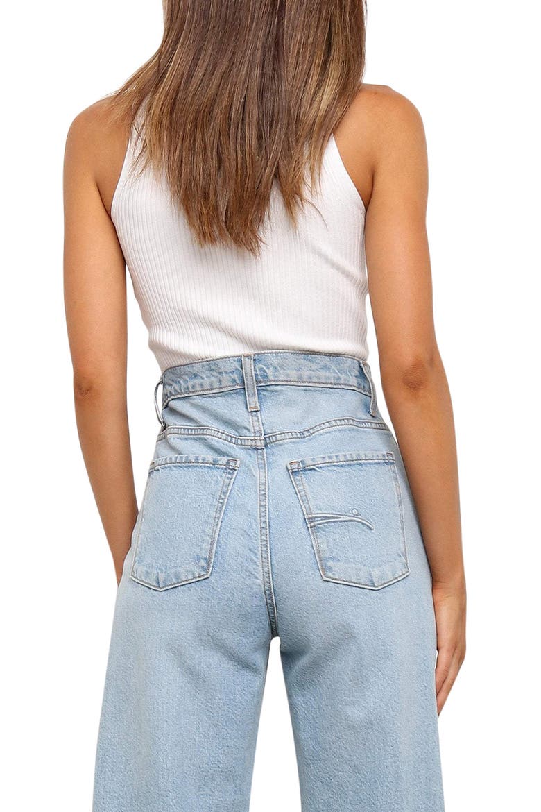 Runie Mock Neck Sleeveless Rib Top, Alternate, color, WHITE