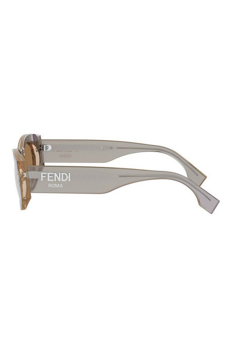 'Fendi Roma 52mm Oval Sunglasses, Alternate, color, BEIGO