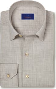 David Donahue Twill Check Cotton Sport Shirt