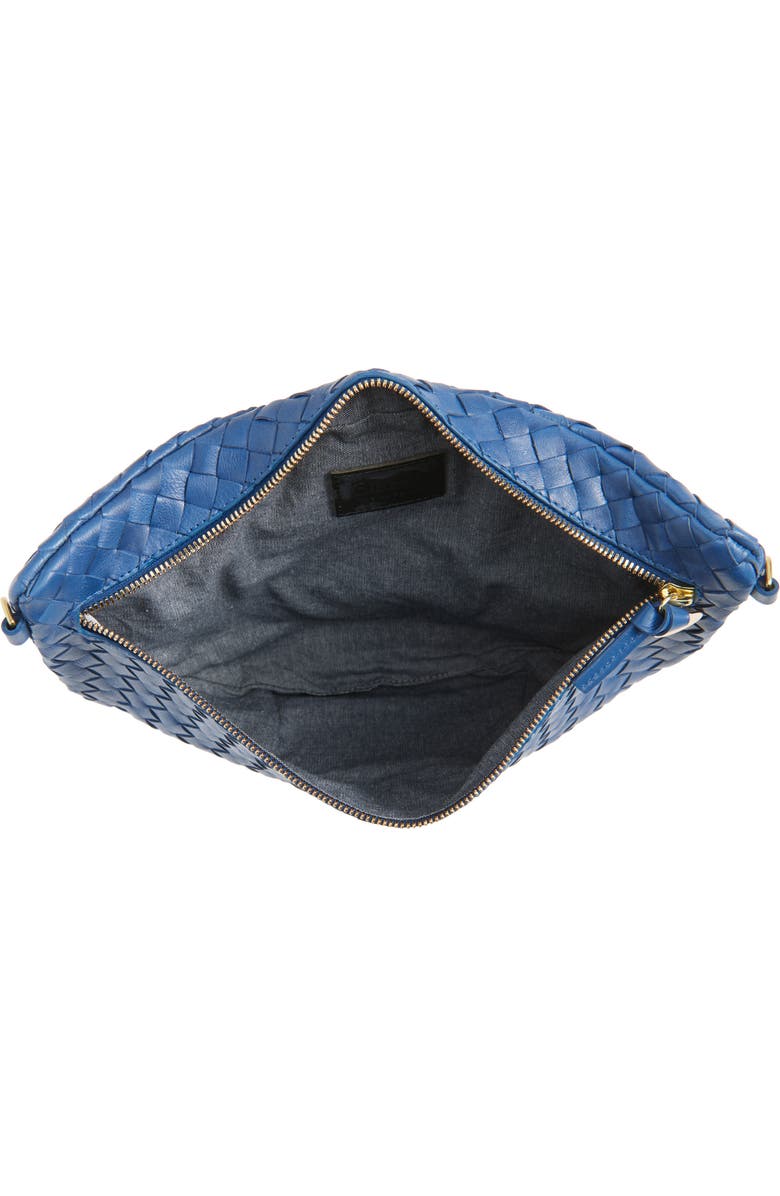 Clare V. Medium Grande Woven Leather Belt Bag, Alternate, color, French Blue
