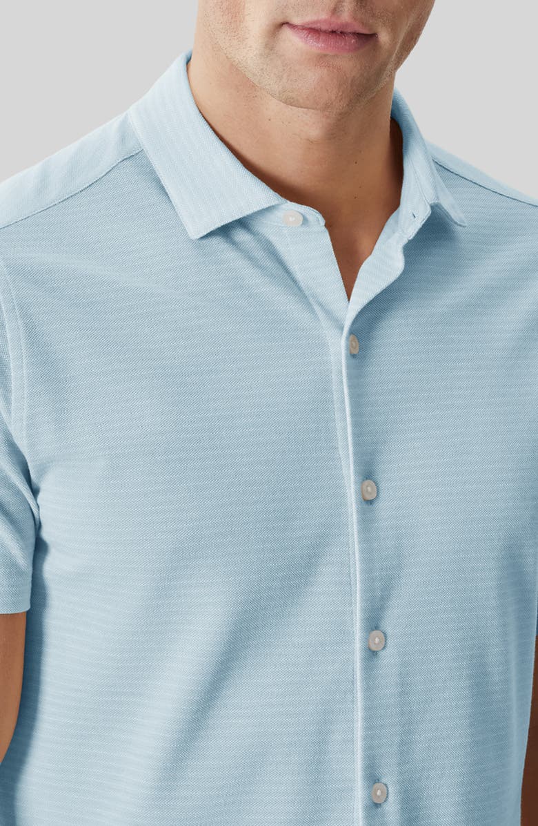 Robert Barakett Irving Short Sleeve Sleeve Knit Button-Up Shirt, Alternate, color, Dusty Teal