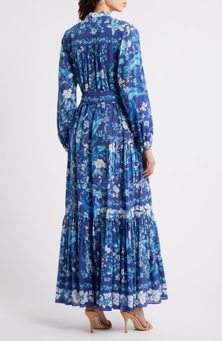 KOBI HALPERIN Zariah Print Long Sleeve Shirtdress, Alternate, color, Indigo Multi