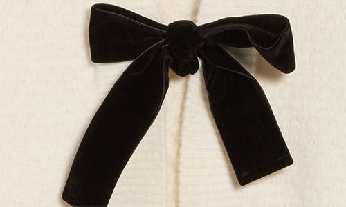 French Connection Velvet Tie Bobble Knit Crop Cardigan In Neutral