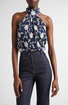 Ramy Brook Emerie Embroidered Halter Neck Top