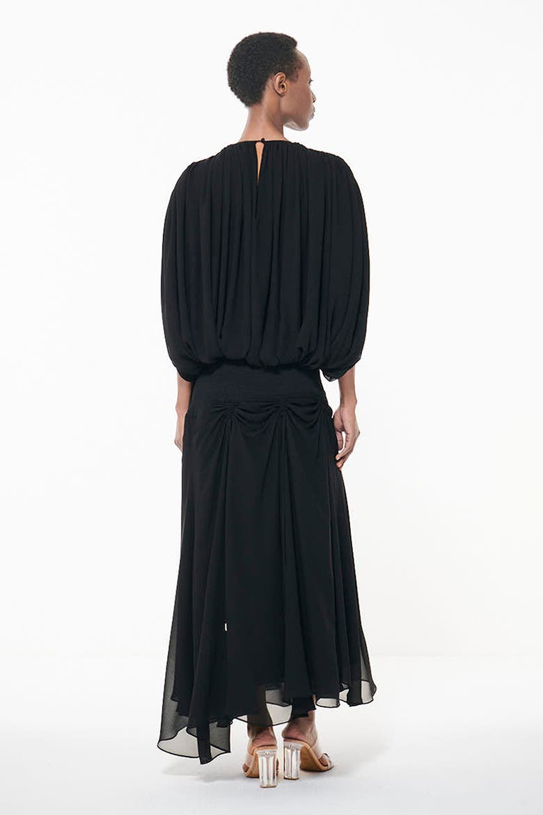 Ruched Shoulders Top, Alternate, color, Black