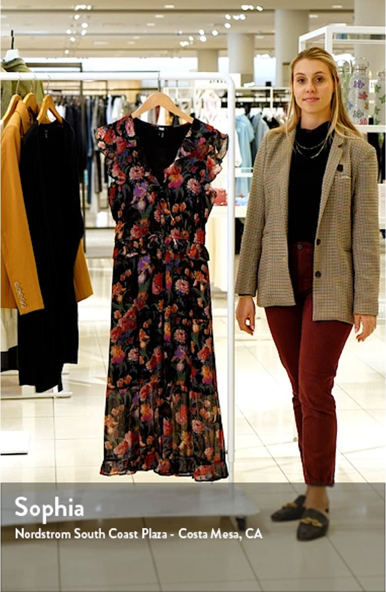 Paradis Ruffle Silk Midi Dress, sales video thumbnail