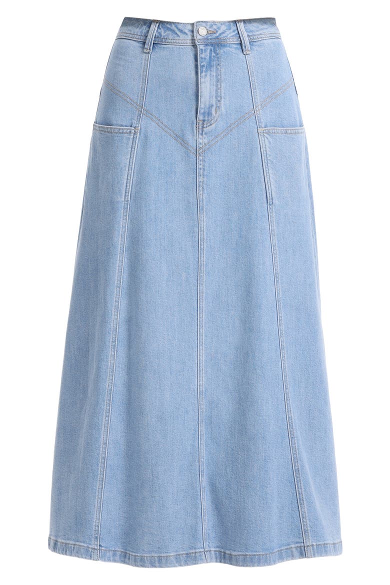 Denim Maxi Skirt, Alternate, color, LIGHT BLUE