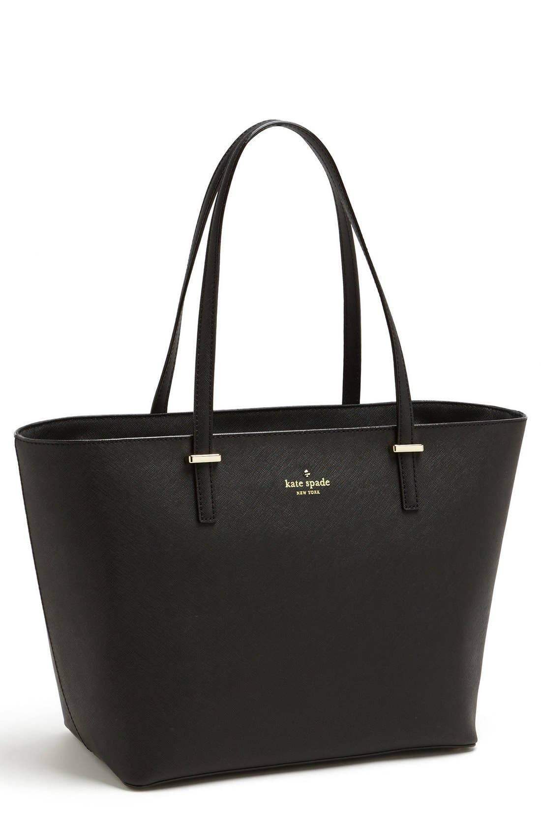 'small cedar street harmony' tote, Main, color, BLACK