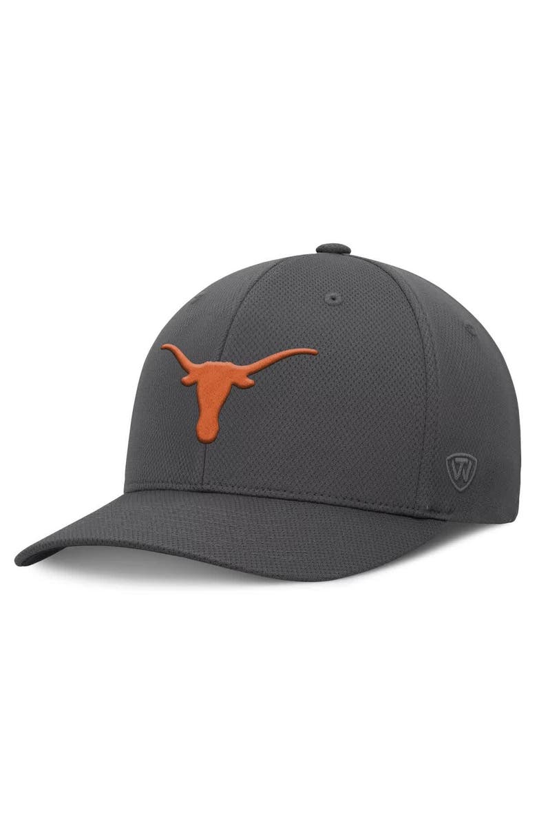 TOP OF THE WORLD Men's Top of the World  Charcoal Texas Longhorns Reflex Logo Flex Hat, Alternate, color, 