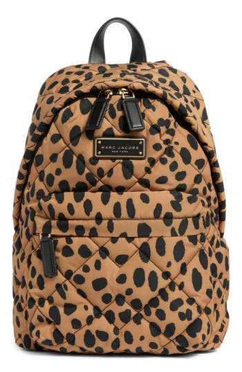 Marc Jacobs Cheetah Diamond Quilt Backpack In Brown