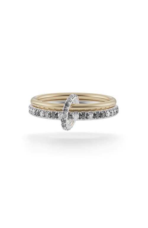 Spinelli Kilcollin Astrid Gris Diamond Linked Stack Ring In Brown