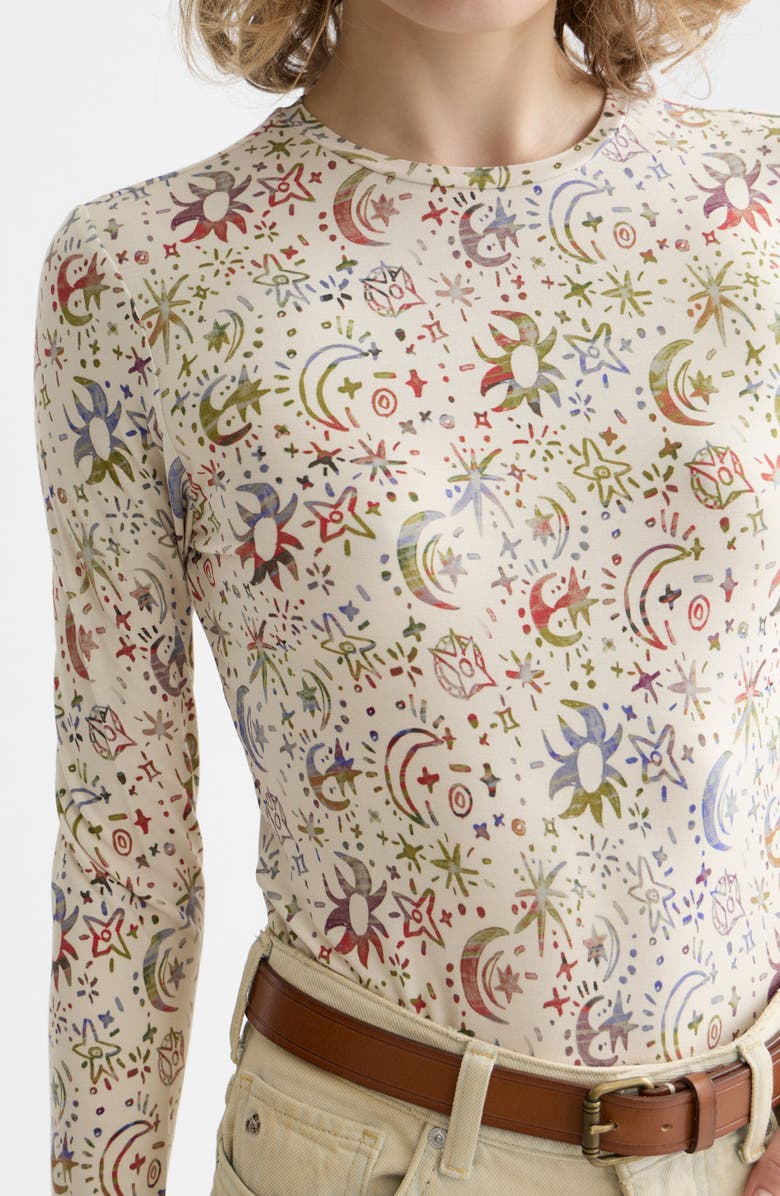 Scotch & Soda Print Long Sleeve T-Shirt, Alternate, color, Cosmic Sky Eggnog