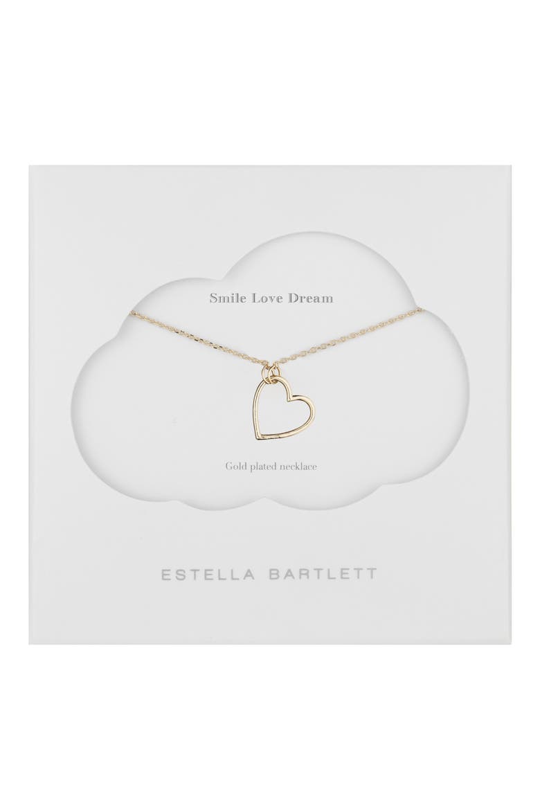 Smile Dream Love Open Heart Necklace, Main, color, GOLD