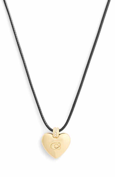 COACH Puffy Heart Cord Necklace