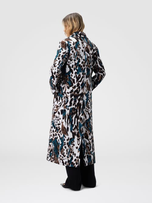 Missoni Long Single-breasted Coat With Animalier Pattern In Multi