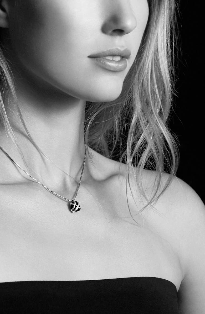 David Yurman Cable Wrap Pendant Necklace with Diamonds, Alternate, color,