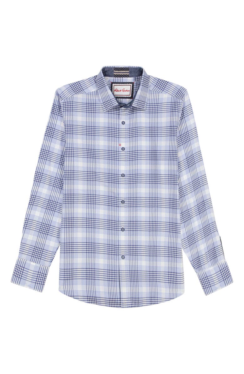 Robert Graham Delford Plaid Cotton Button-Up Shirt, Alternate, color, Navy