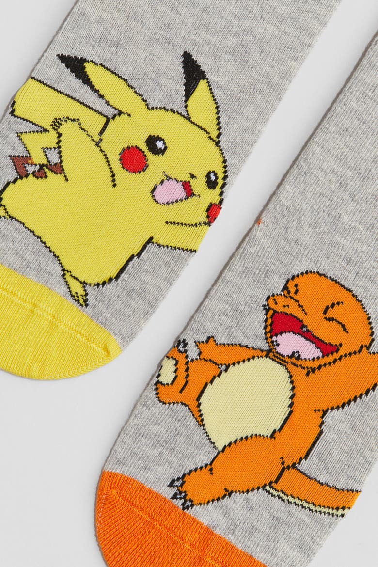 7-pack Socks, Alternate, color, Gray/Pokémon