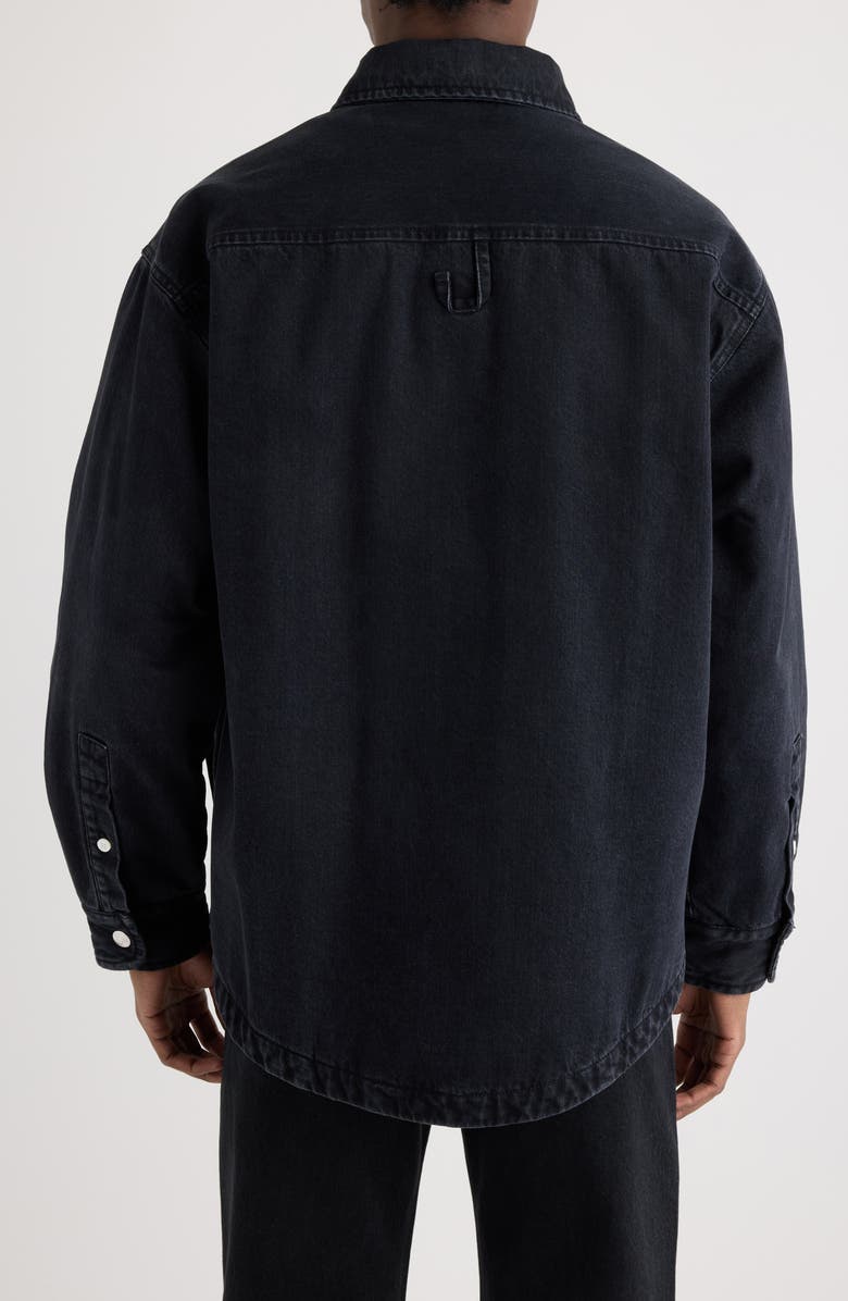 Jacquemus La Chemise Boulanger Oversize Denim Shirt Jacket, Alternate, color, Black