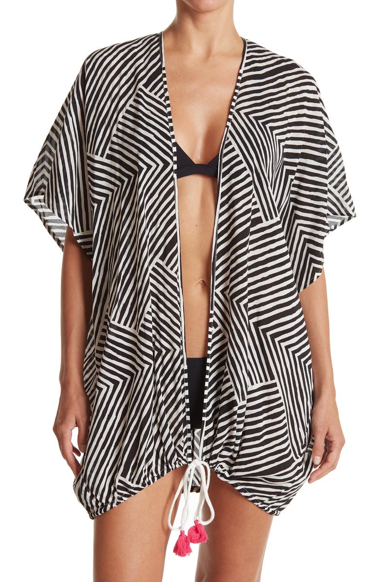 Echo Paradise Weave Tie Hem Cover-Up, Main, color, 