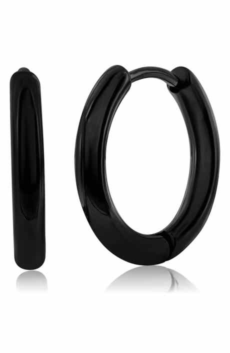 Men's 11.5mm Stainless Steel Hoop Earrings