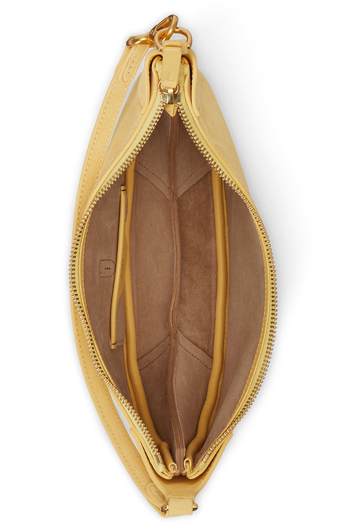 Polo Ralph Lauren Mini Polo ID Suede Shoulder Bag, Alternate, color, Lemon Meringue