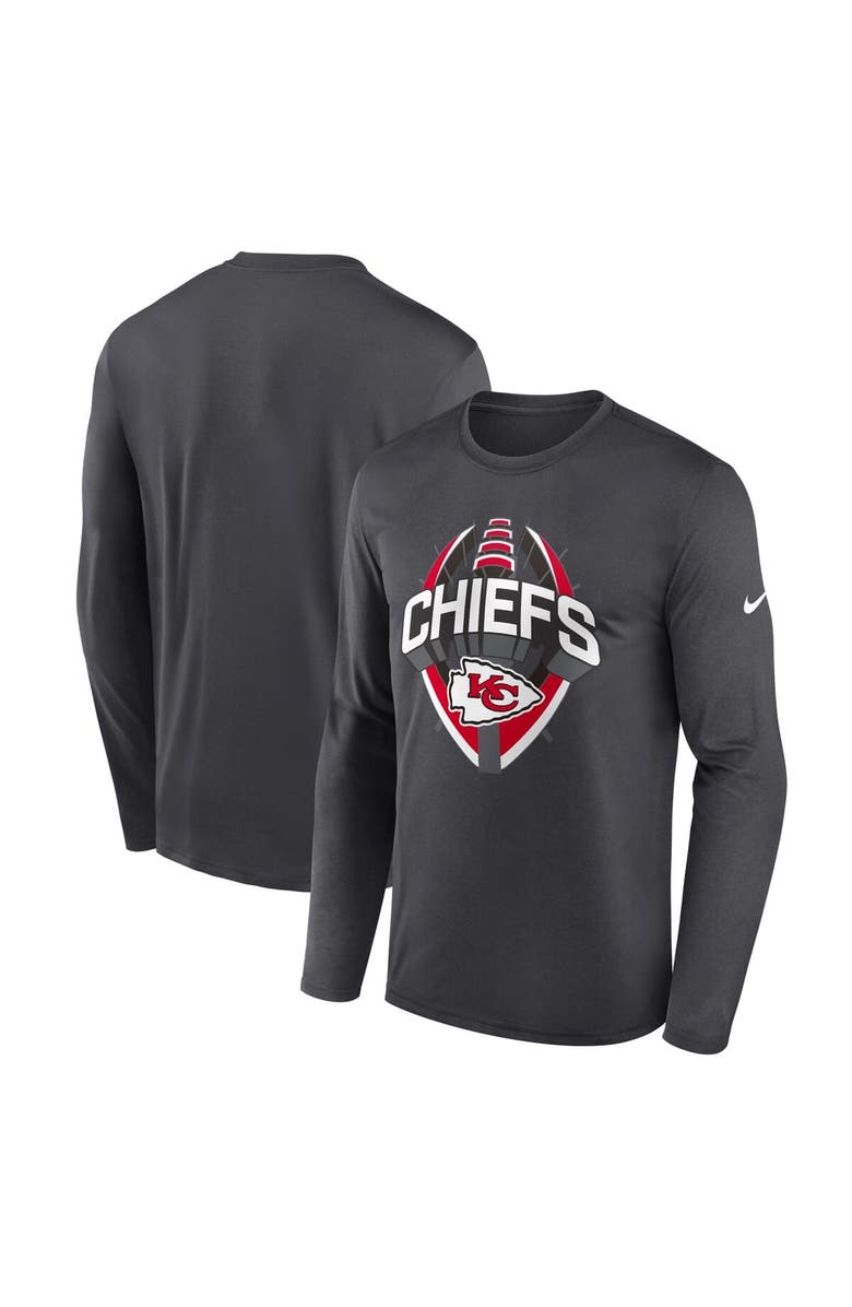 Nike Men's Nike Anthracite Kansas City Chiefs Primetime Legend Icon Performance Long Sleeve T-Shirt, Main, color, Anthracite