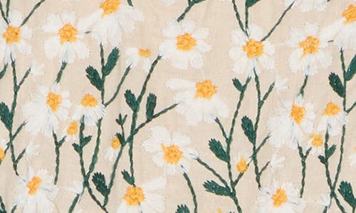 Avec Les Filles Floral Embroidered Tiered Miniskirt In Cream Floral