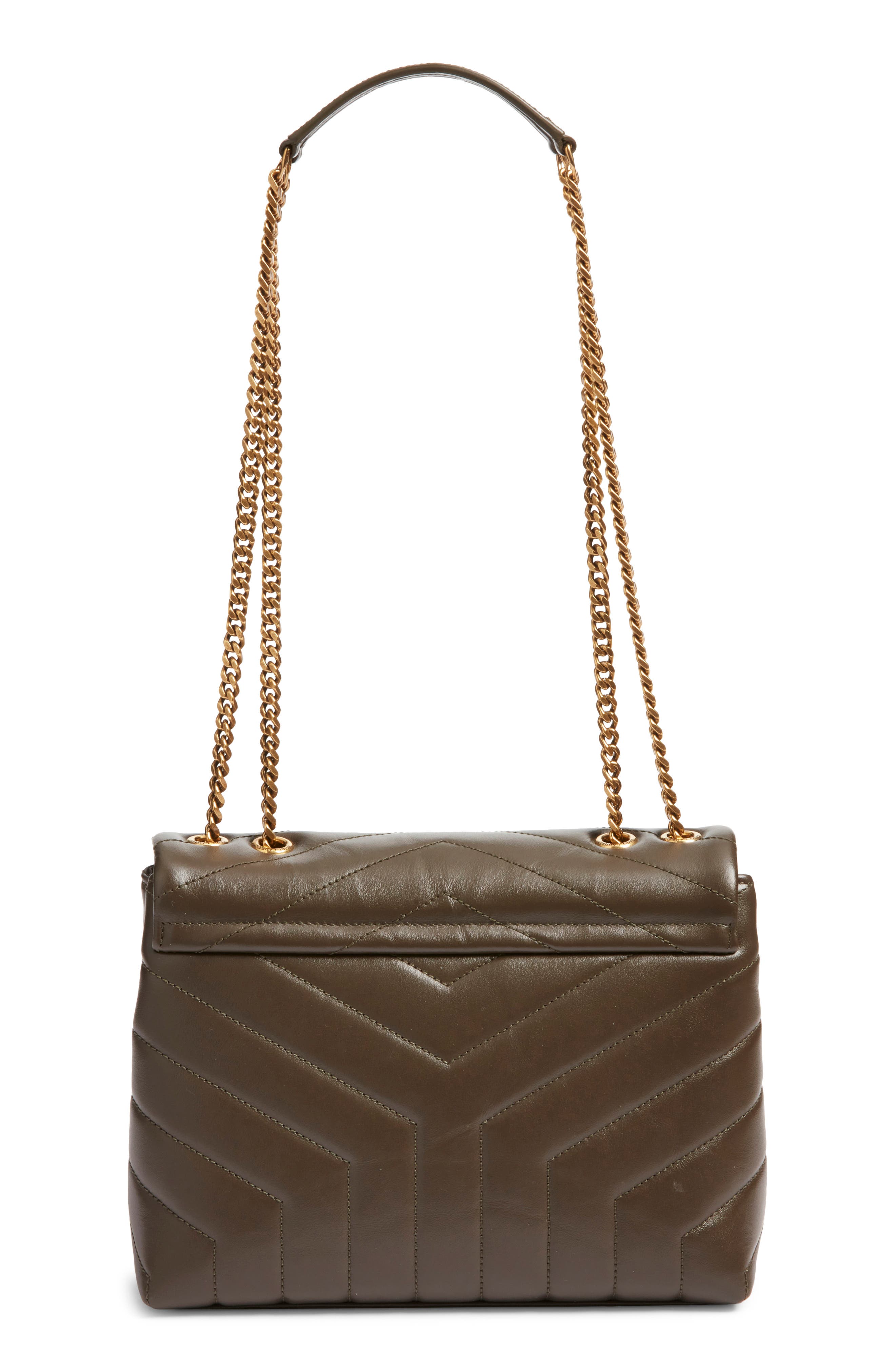 Saint Laurent Small Loulou Chain Leather Shoulder Bag, Alternate, color, Light Musk