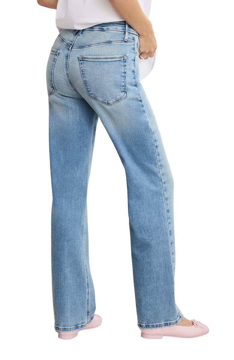 Good American Soft-Tech Good True Straight Leg Jeans, Alternate, color, Indigo1073