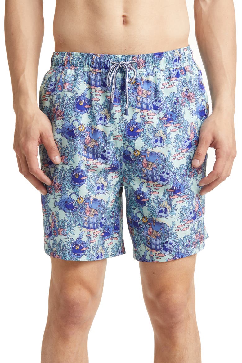 Men's Lit Up Swim Trunks, Main, color, MINT CHIP