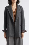 MARELLA Wool Jacket with Leather Cuffs