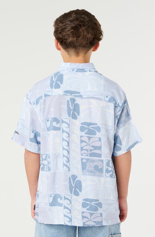 Rip Curl Kids' Artist Of The Search Ty Williams Asdf Short Sleeve Button-up Shirt In Blue