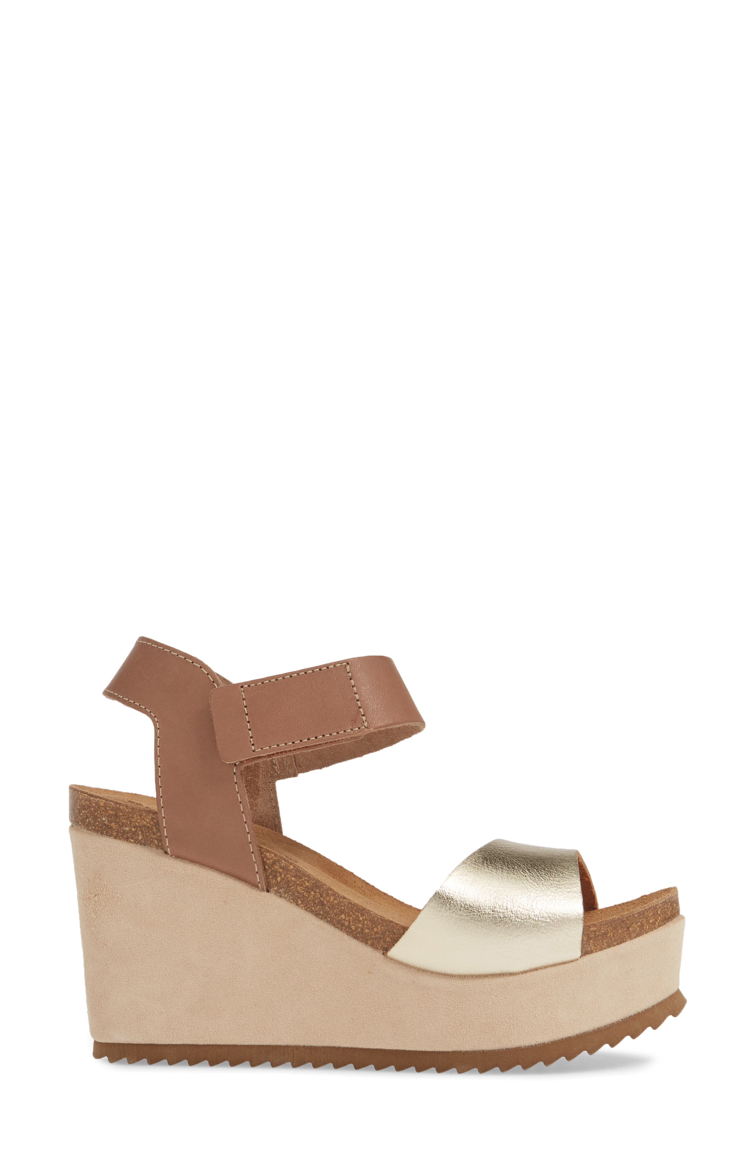 Shea Platform Wedge Sandal, Alternate, color, WHISKEY LEATHER