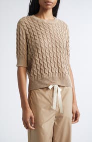 Max Mara Talamo Cable Knit Linen Sweater