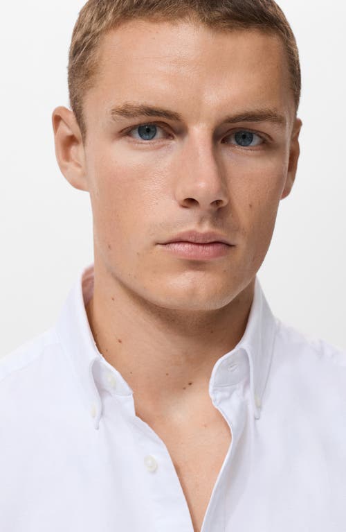 Mango Regular Fit Oxford Button-down Shirt In White