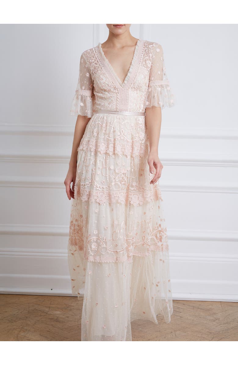 Needle & Thread Midsummer Lace Gown, Alternate, color, Champagne/Ballet Slipper