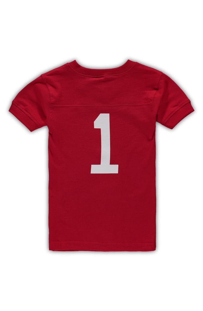 Wes & Willy Preschool Wes & Willy Scarlet Ohio State Buckeyes Football V-Neck T-Shirt and Pants Sleep Set, Alternate, color, 