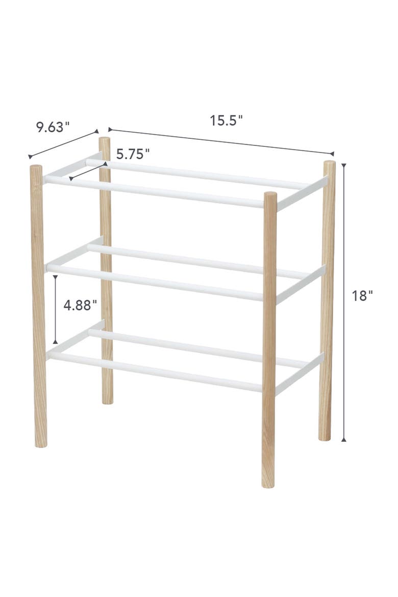 Expandable 3-Tier Shoe Rack, Alternate, color, WHITE