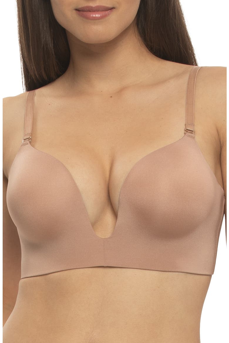 Entice Longline Plunge Push-Up Bra, Main, color, SUEDE