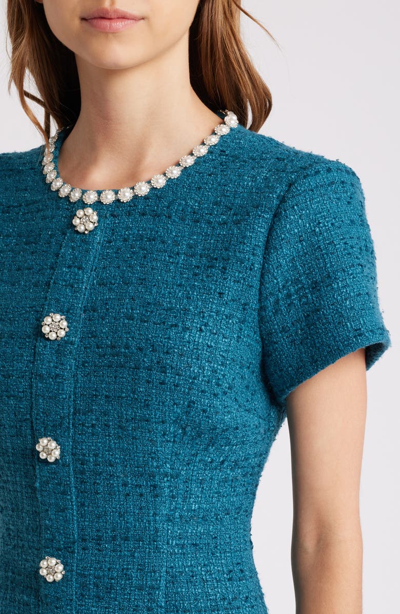 LIKELY Alani Imitation Pearl & Rhinestone Detail Tweed Minidress, Alternate, color, 