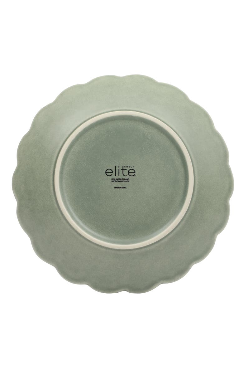Malibu Shore 16-Piece Stoneware Plates and Bowls Dinnerware Set, Alternate, color, Green
