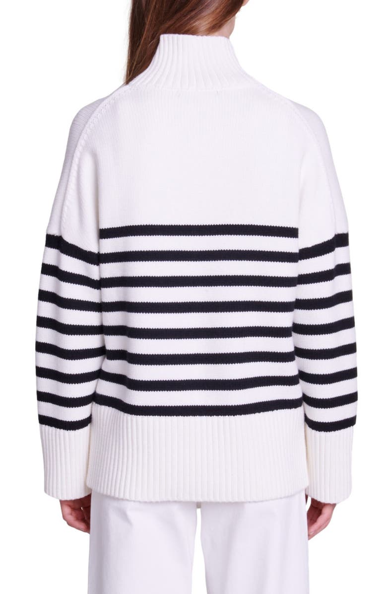 maje Marina Stripe Half Zip Sweater, Alternate, color,
